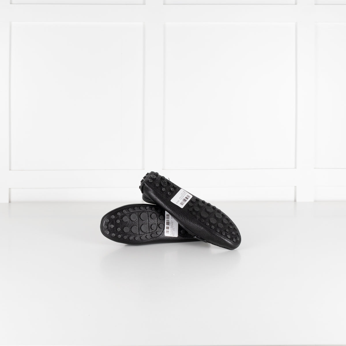 Tory Burch Black Grainy Leather Driving Shoes