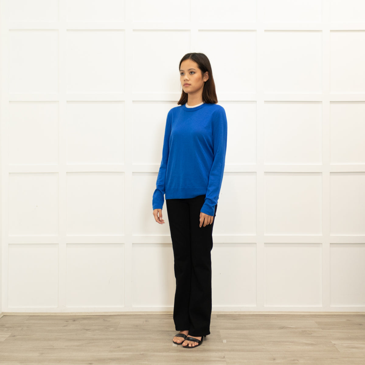 Me + Em Bright Blue Fine Wool Sweater
