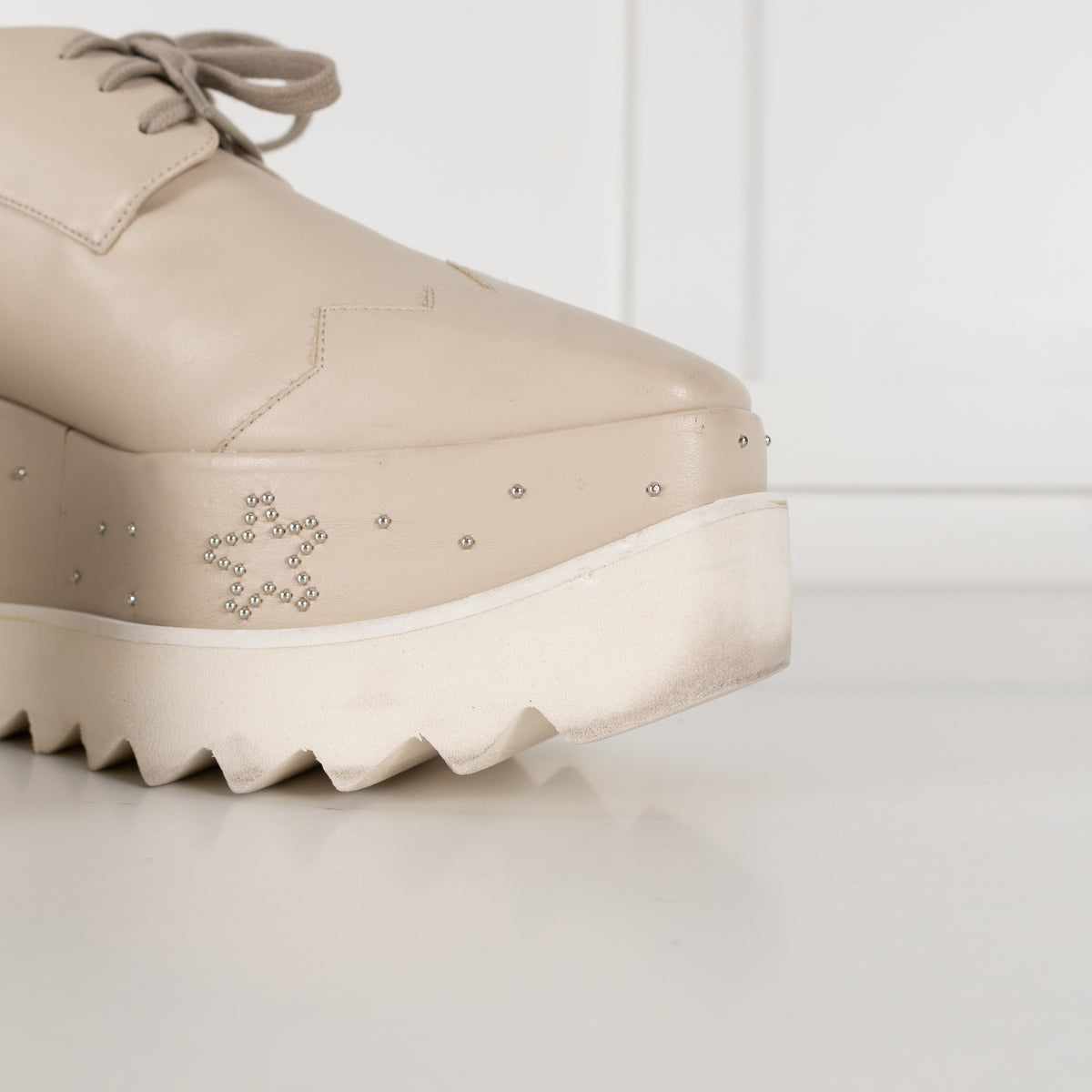 Stella McCartney Butter Cream Elyse Lace Up Platform Shoes