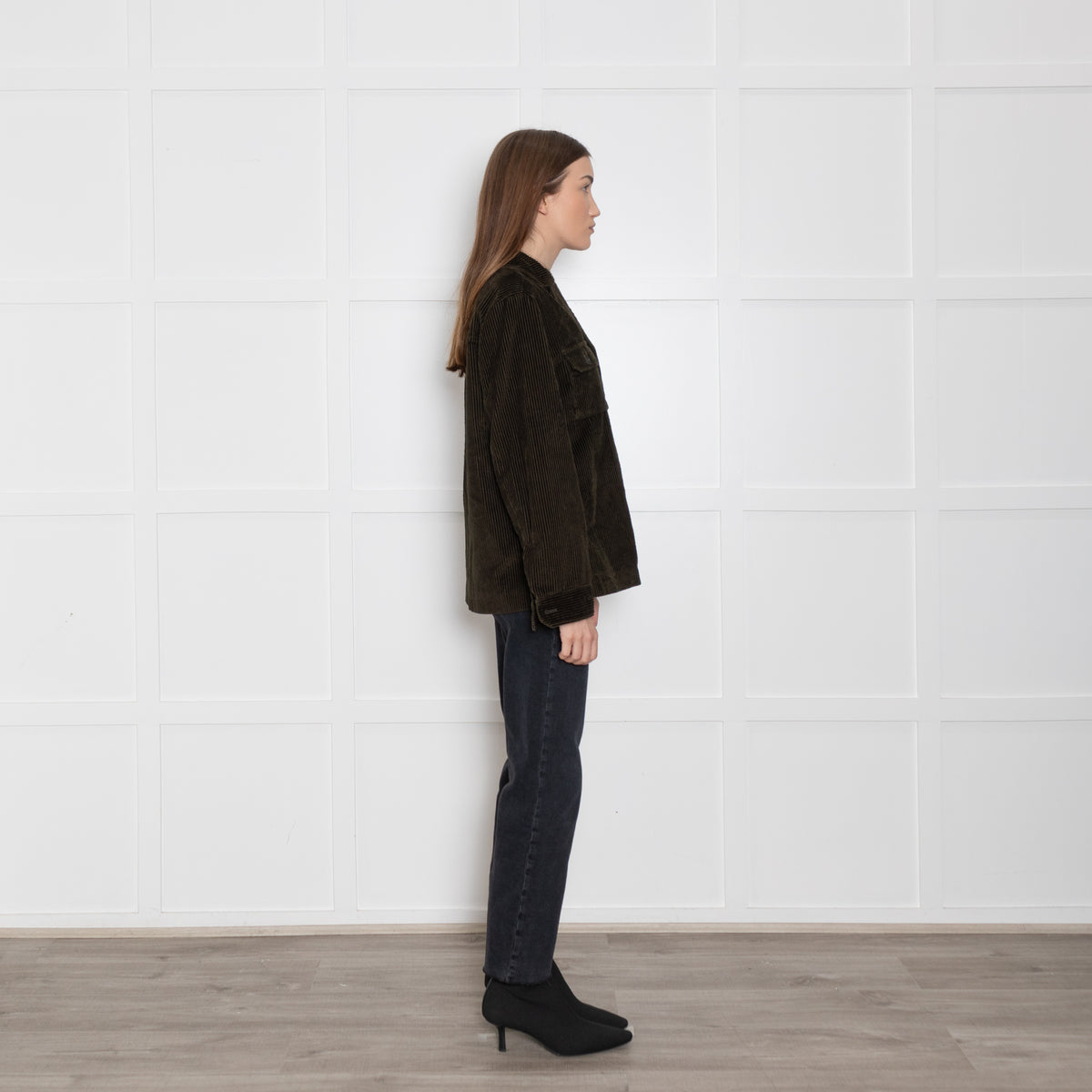 Weekend Max Mara Dark Green Corduroy Shacket