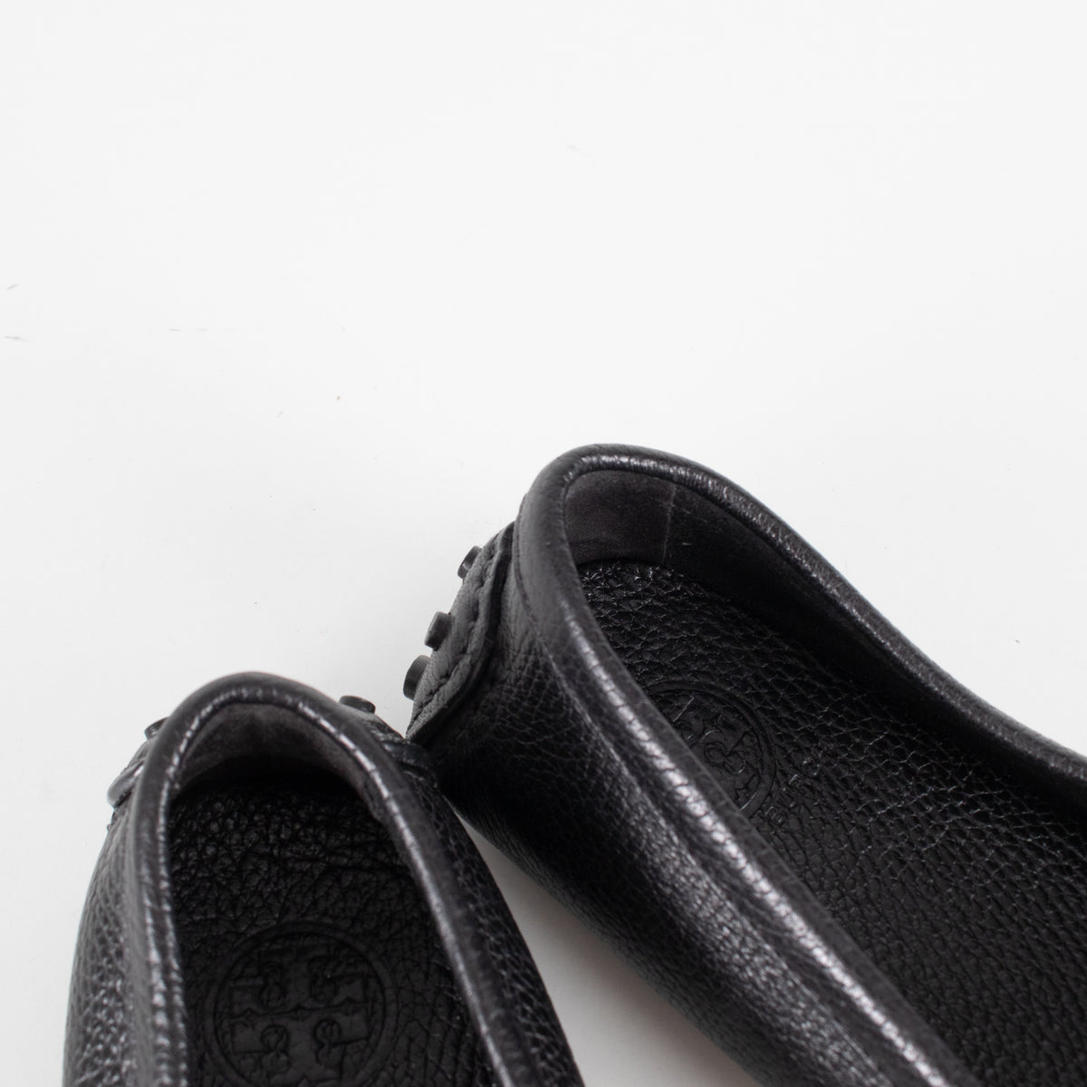 Tory Burch Black Grainy Leather Driving Shoes