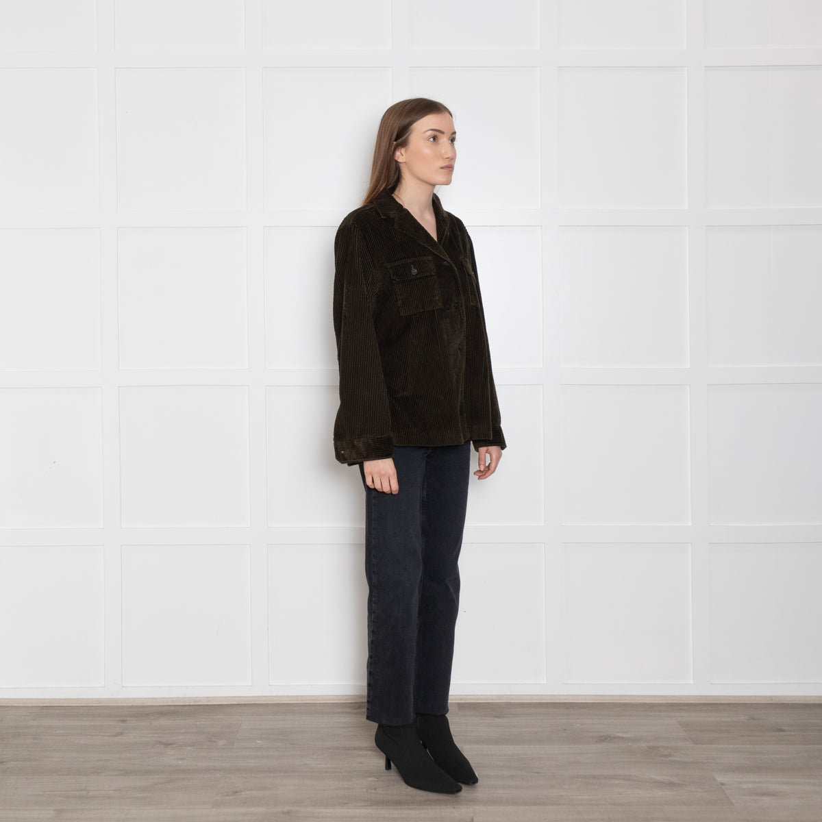 Weekend Max Mara Dark Green Corduroy Shacket