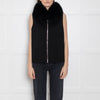 Max & Moi Black Wool Gilet With Blue Fox Collar