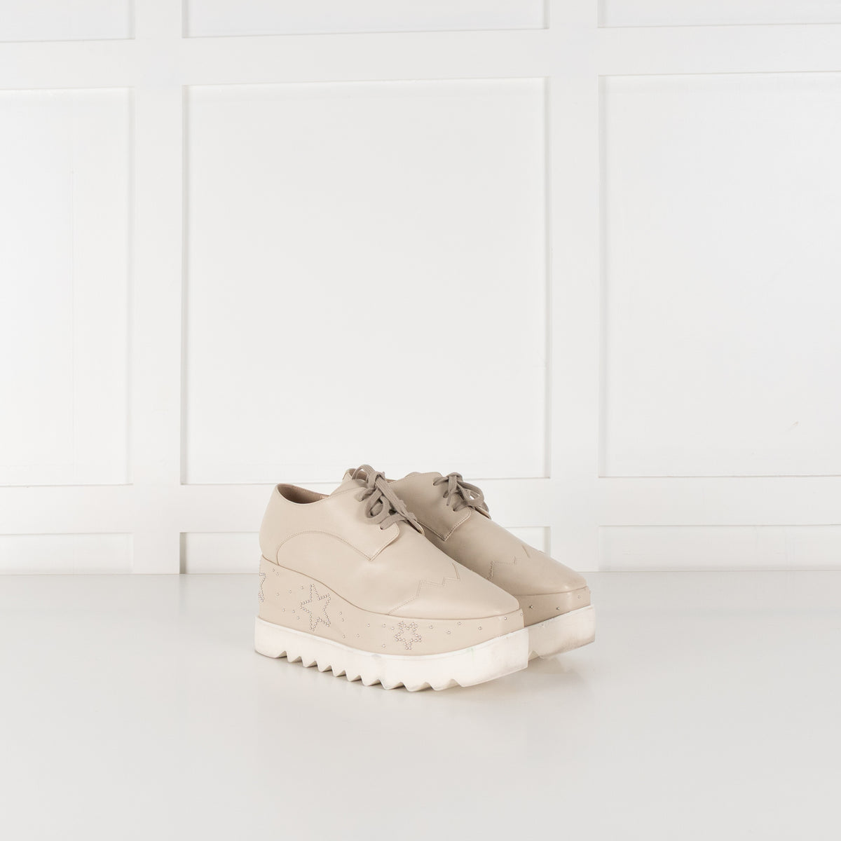 Stella McCartney Butter Cream Elyse Lace Up Platform Shoes