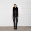 Max & Moi Black Wool Gilet With Blue Fox Collar