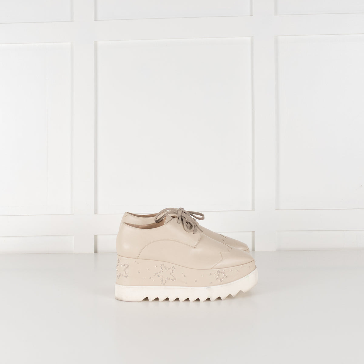 Stella McCartney Butter Cream Elyse Lace Up Platform Shoes