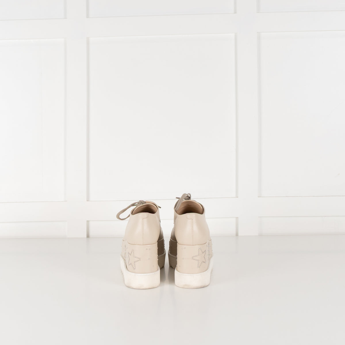Stella McCartney Butter Cream Elyse Lace Up Platform Shoes