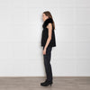Max & Moi Black Wool Gilet With Blue Fox Collar