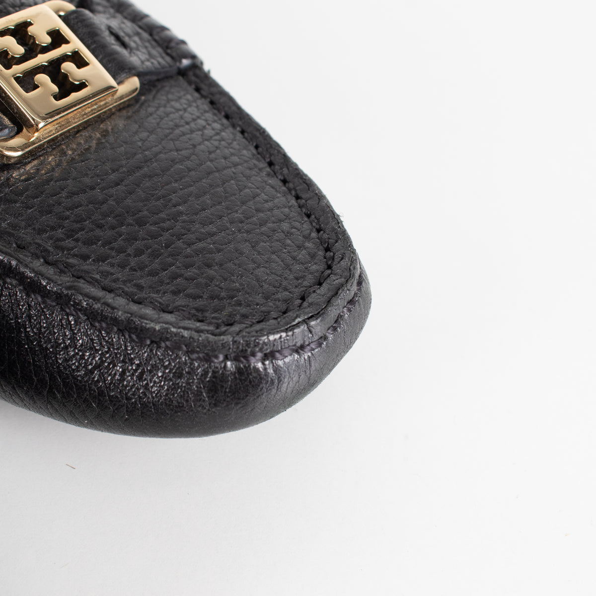 Tory Burch Black Grainy Leather Driving Shoes
