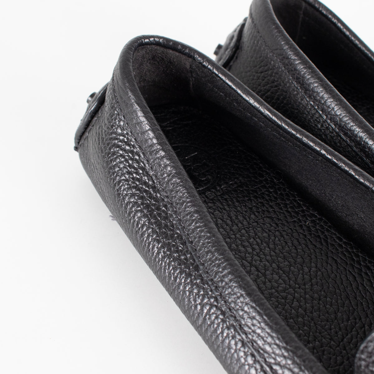 Tory Burch Black Grainy Leather Driving Shoes