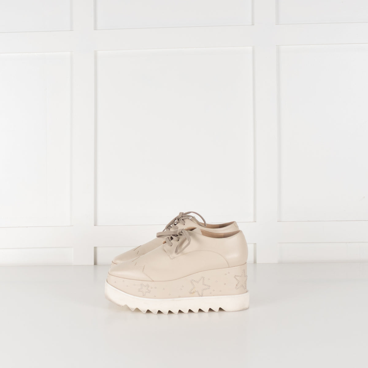 Stella McCartney Butter Cream Elyse Lace Up Platform Shoes