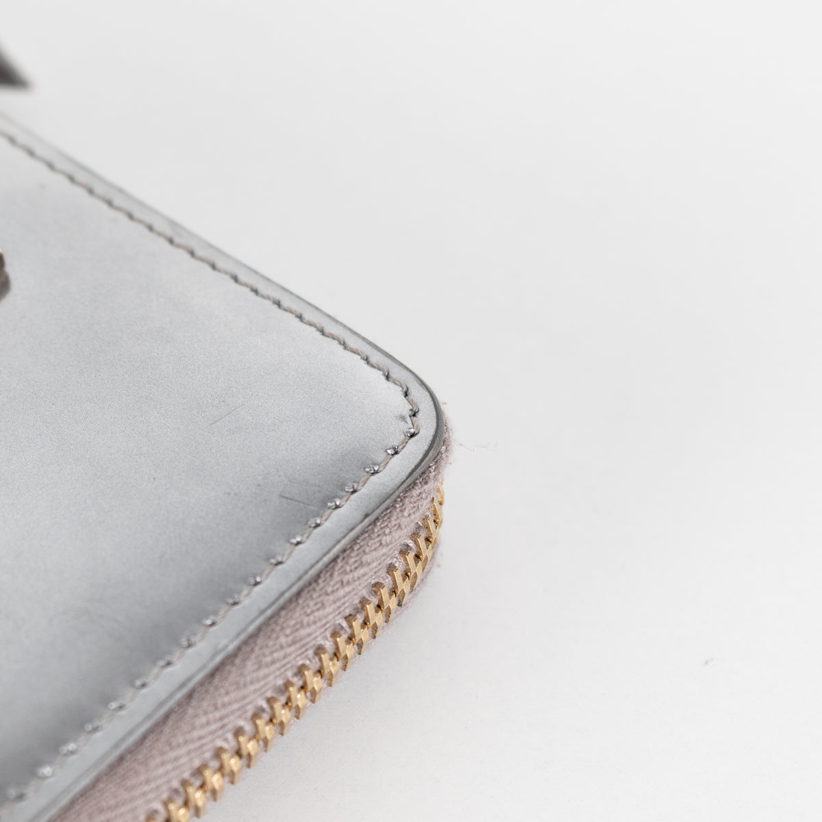 Tod's Silver Patent Leather Small Wallet