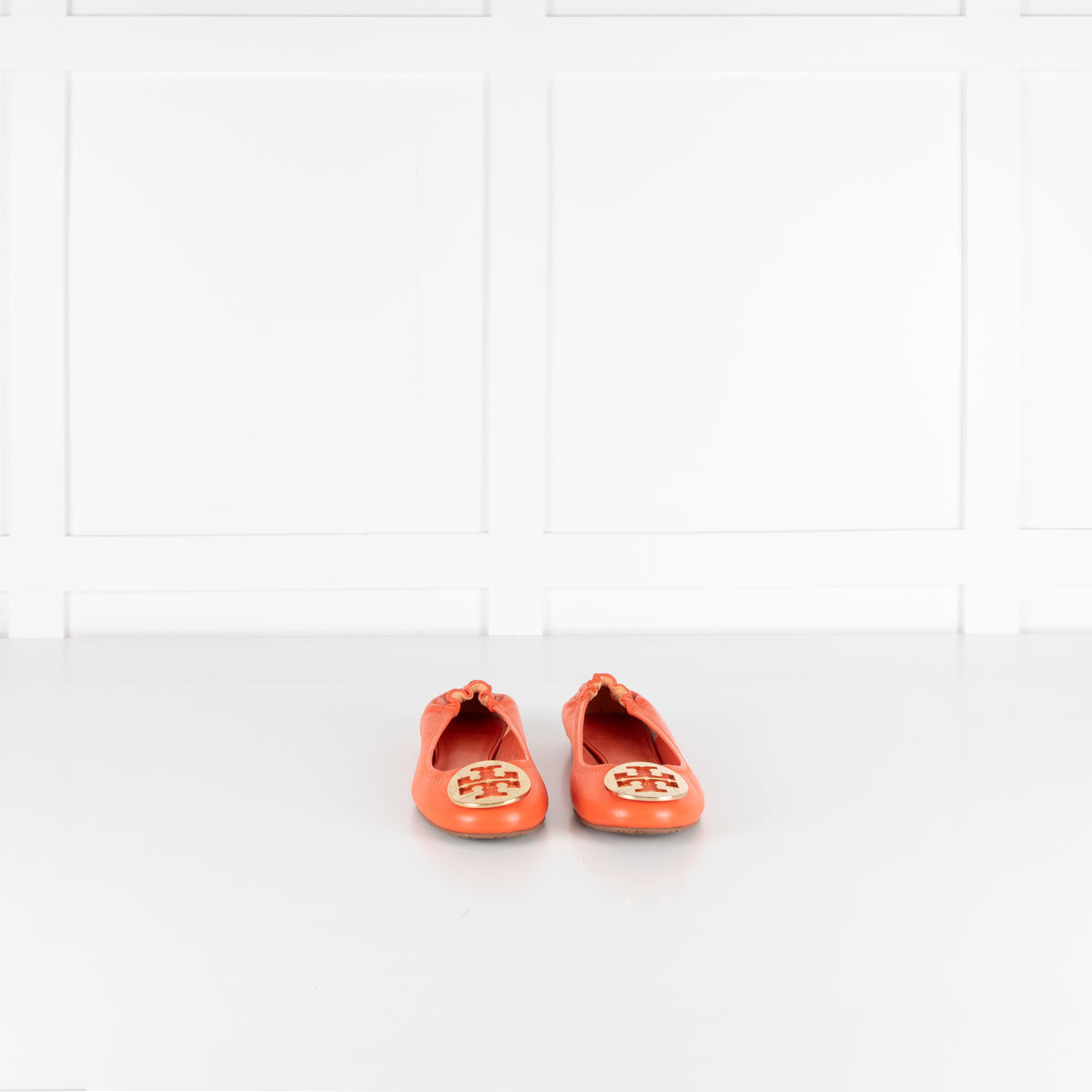 Tory Burch Orange Leather Flat Pumps