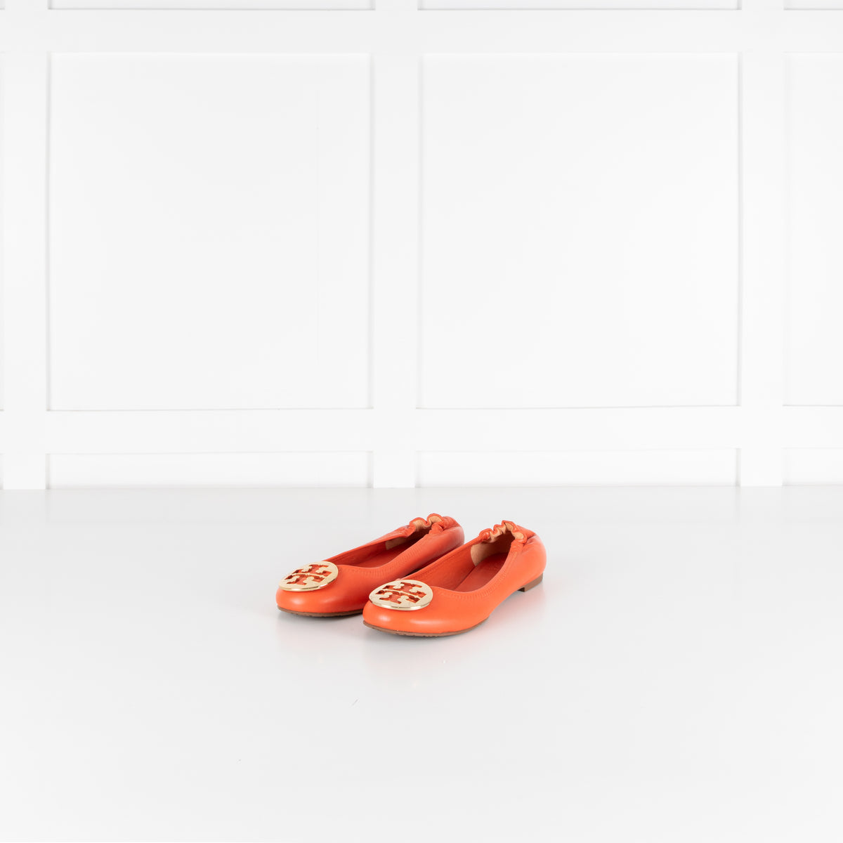 Tory Burch Orange Leather Flat Pumps