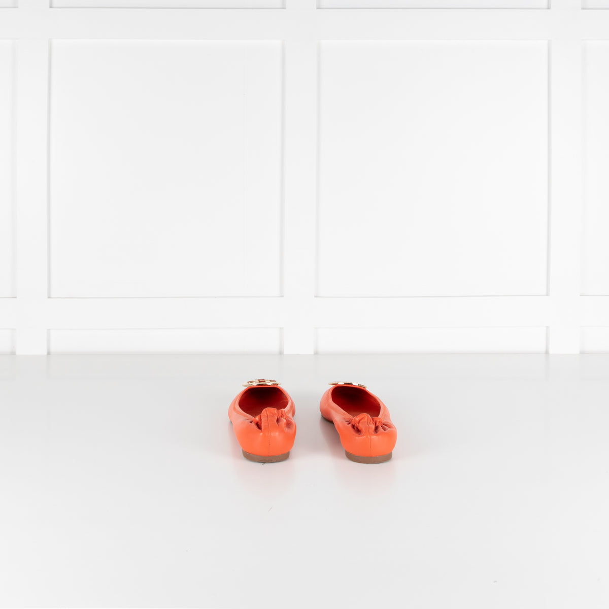 Tory Burch Orange Leather Flat Pumps