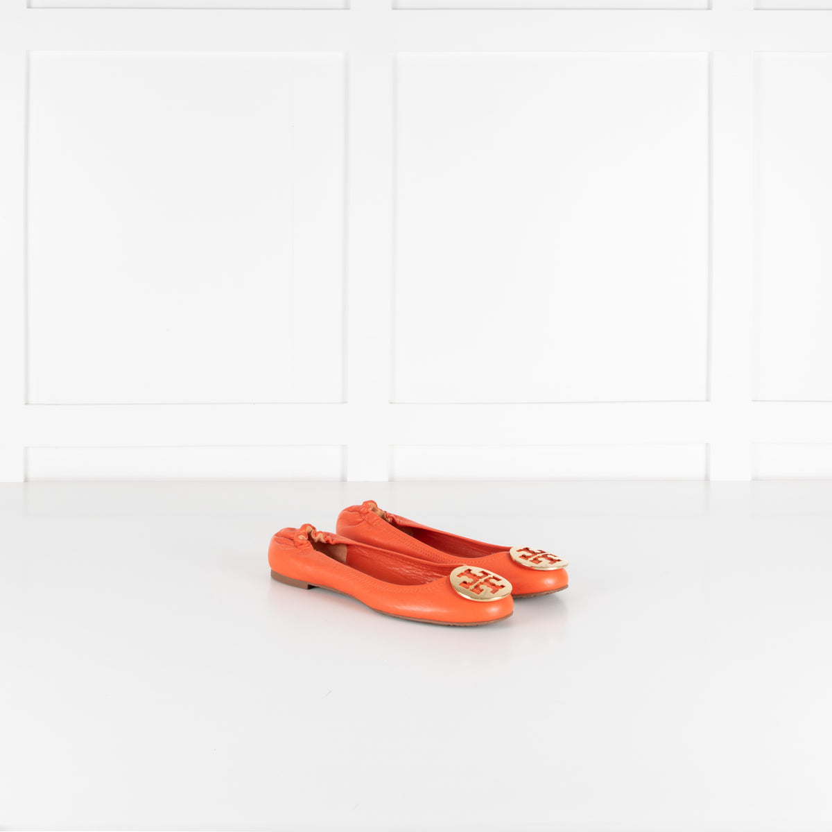 Tory Burch Orange Leather Flat Pumps