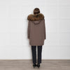 No Label Cotton Mix Parka With Raccoon Detachable Lining & Rabbit Fur Trim