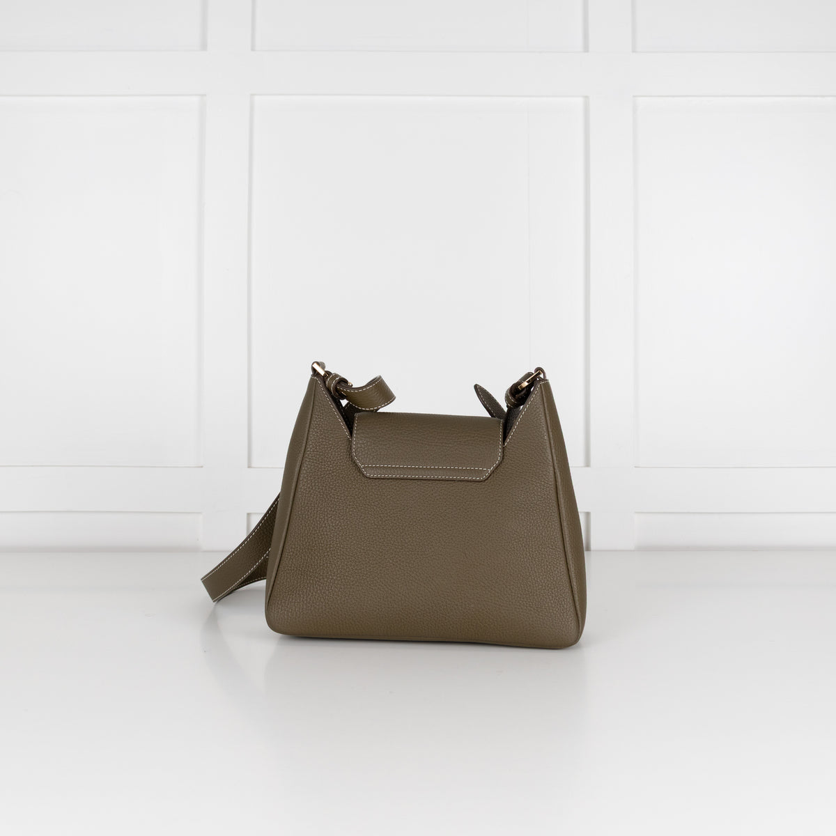 Strathberry Green Multrees Grainy Leather Hobo Bag