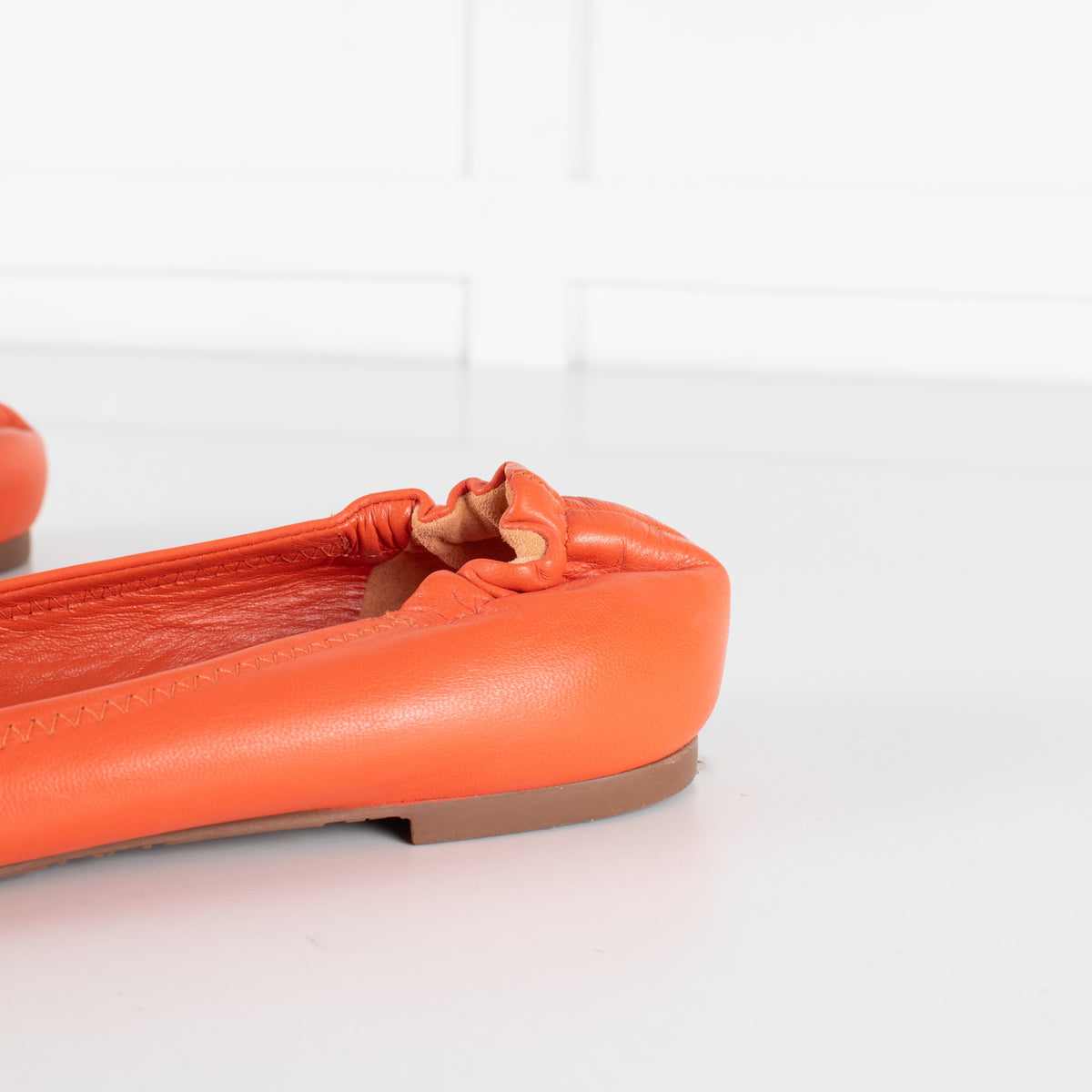 Tory Burch Orange Leather Flat Pumps