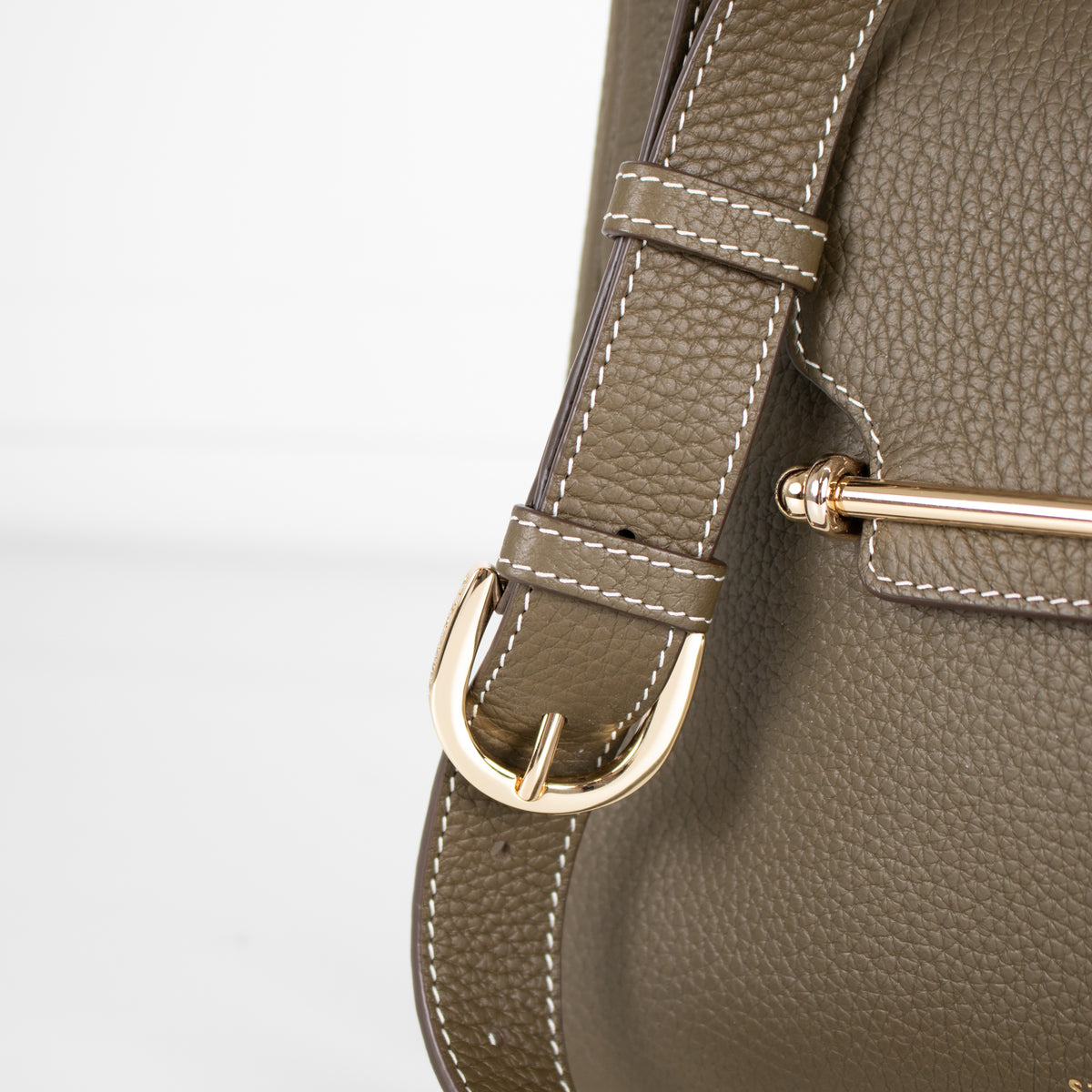 Strathberry Green Multrees Grainy Leather Hobo Bag