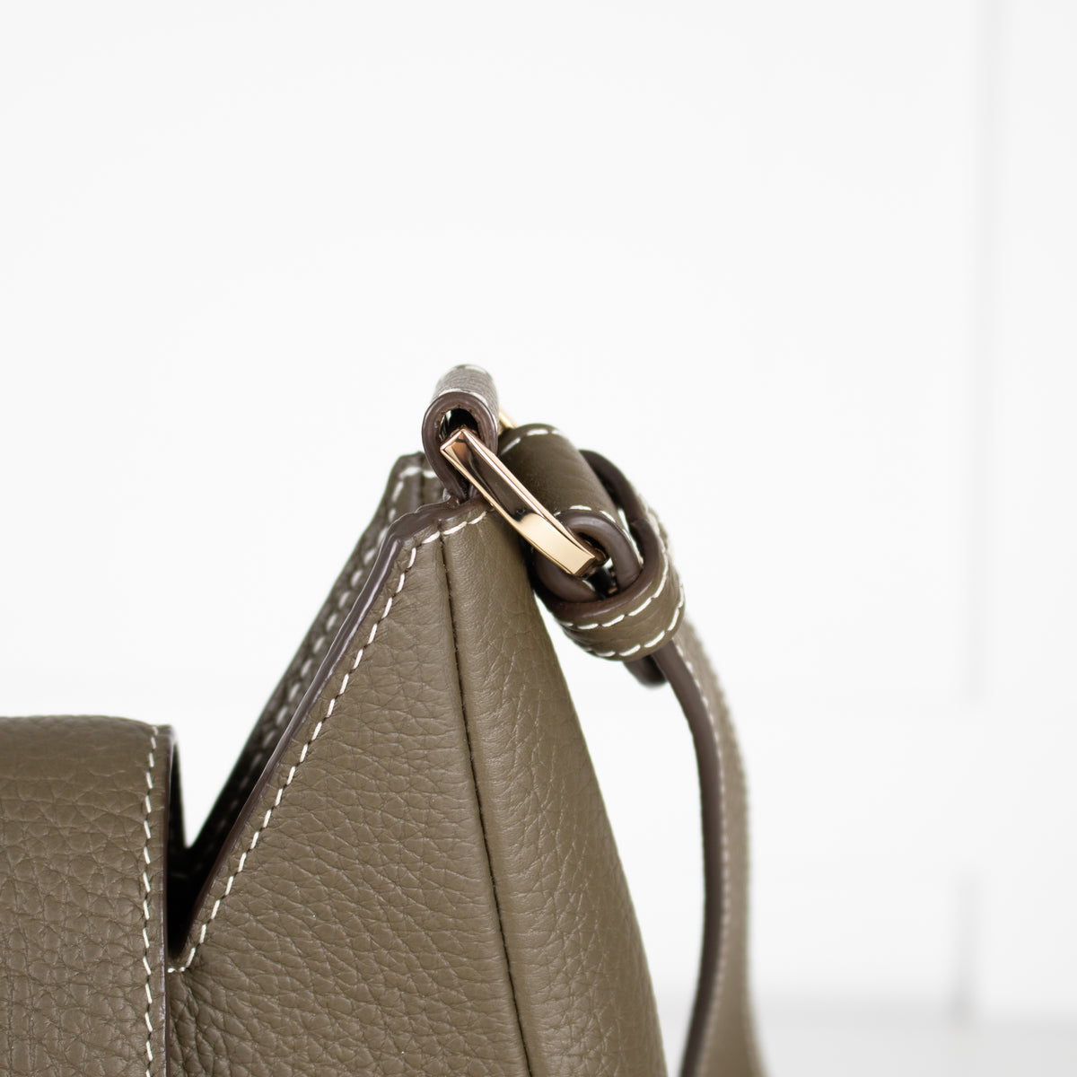 Strathberry Green Multrees Grainy Leather Hobo Bag