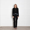 Celine Black Boucle Jacket With Gold Buttons