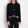 Celine Black Boucle Jacket With Gold Buttons