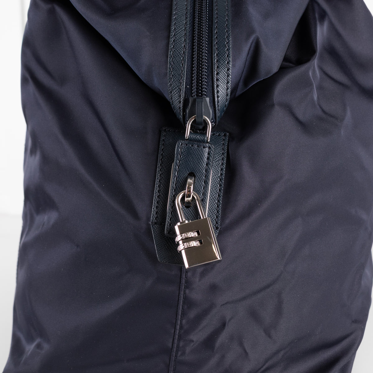 Prada Navy Re-Nylon and Saffiano Leather Duffle Bag