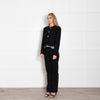 Celine Black Boucle Jacket With Gold Buttons
