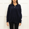 &Daughter Navy Blue Wool Button Detail Sweater