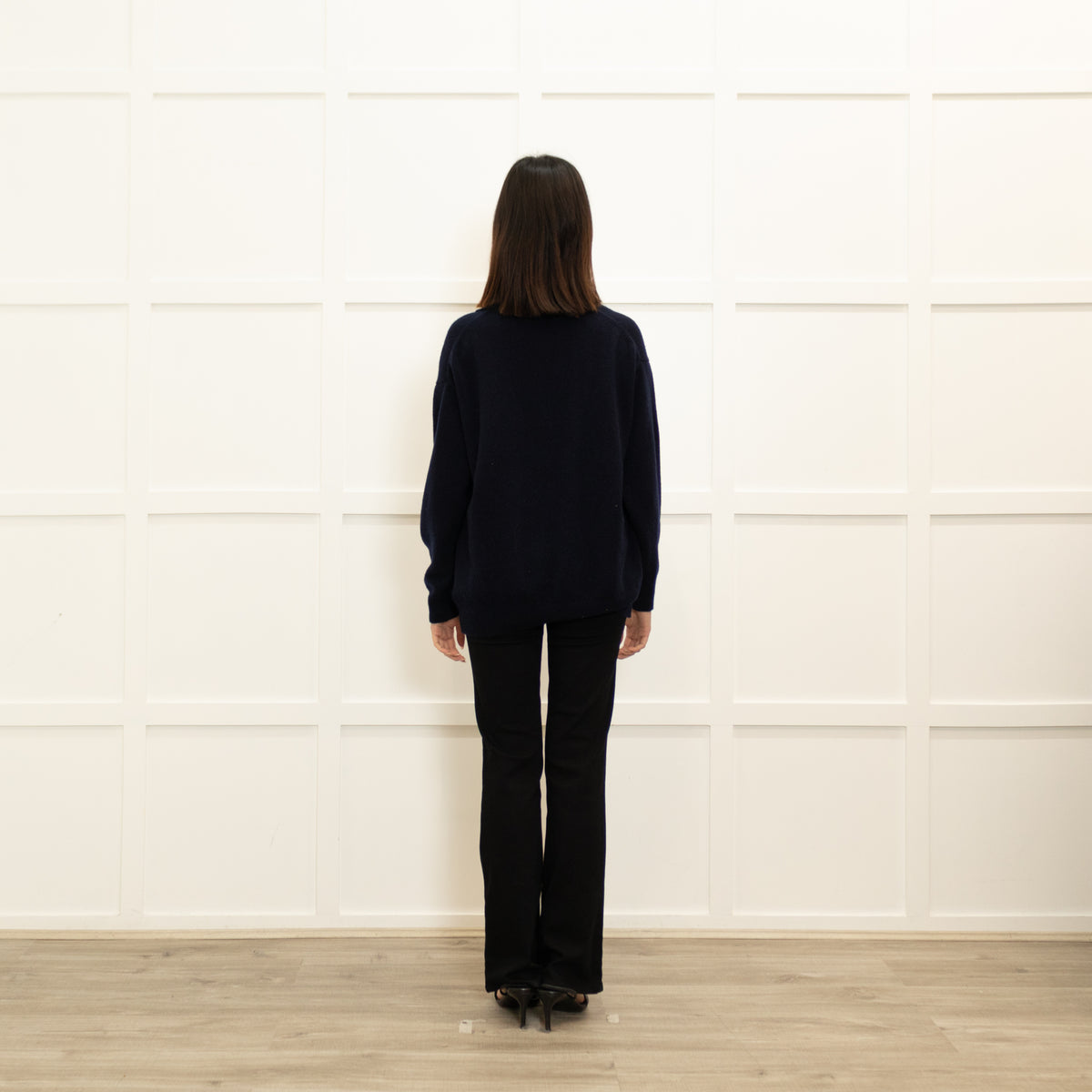 &Daughter Navy Blue Wool Button Detail Sweater