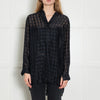 Joseph Black Silk Sheer Stripe Shirt