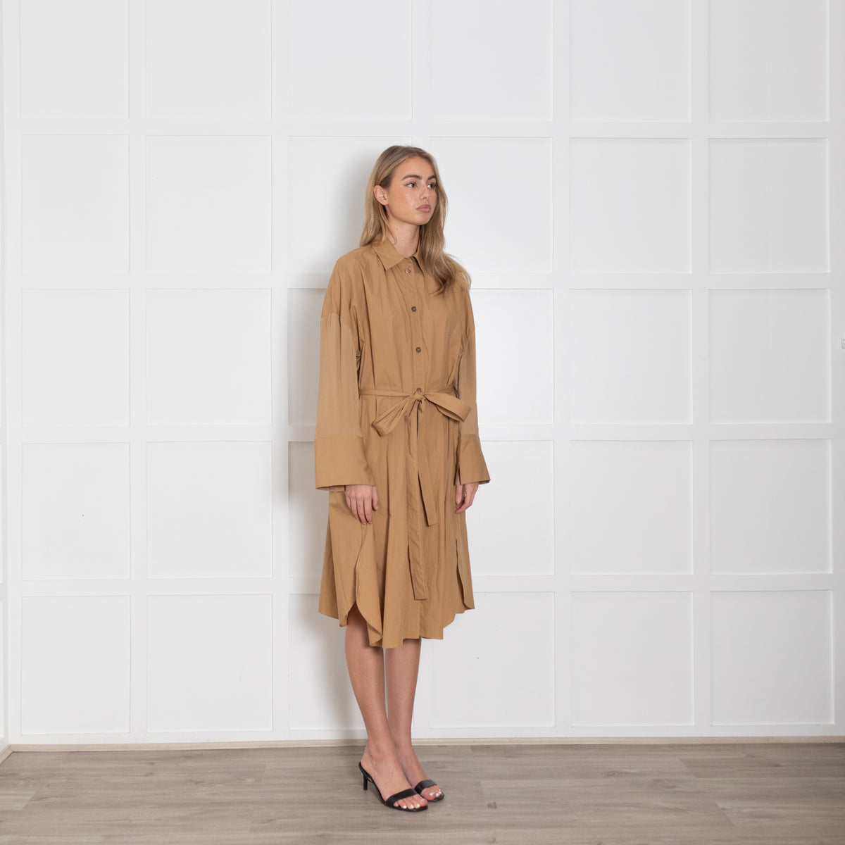 Joseph Camel Darwin Shirt Dress With  Belt