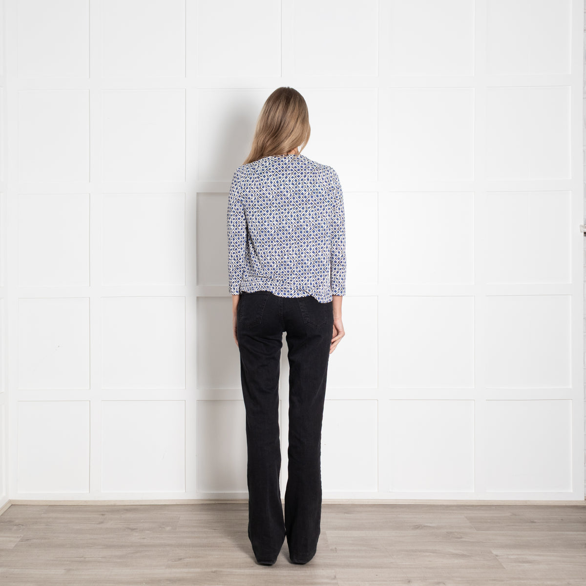 The Fold Blue and White Jersey Blouse