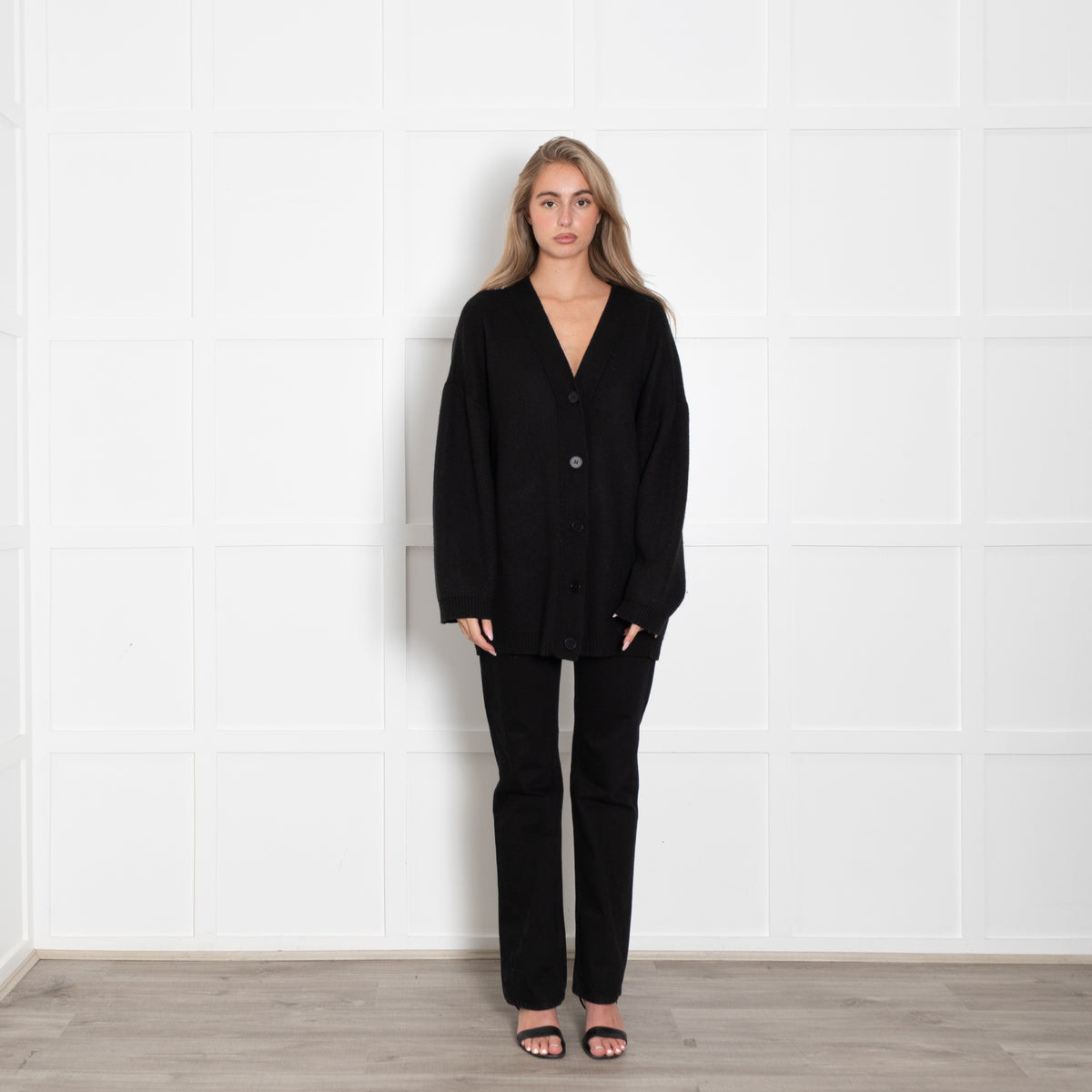 Bazilika Black Wool Mix Cardigan