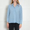 Essentiel Antwerp Blue Stripe Leopard Trim Shirt