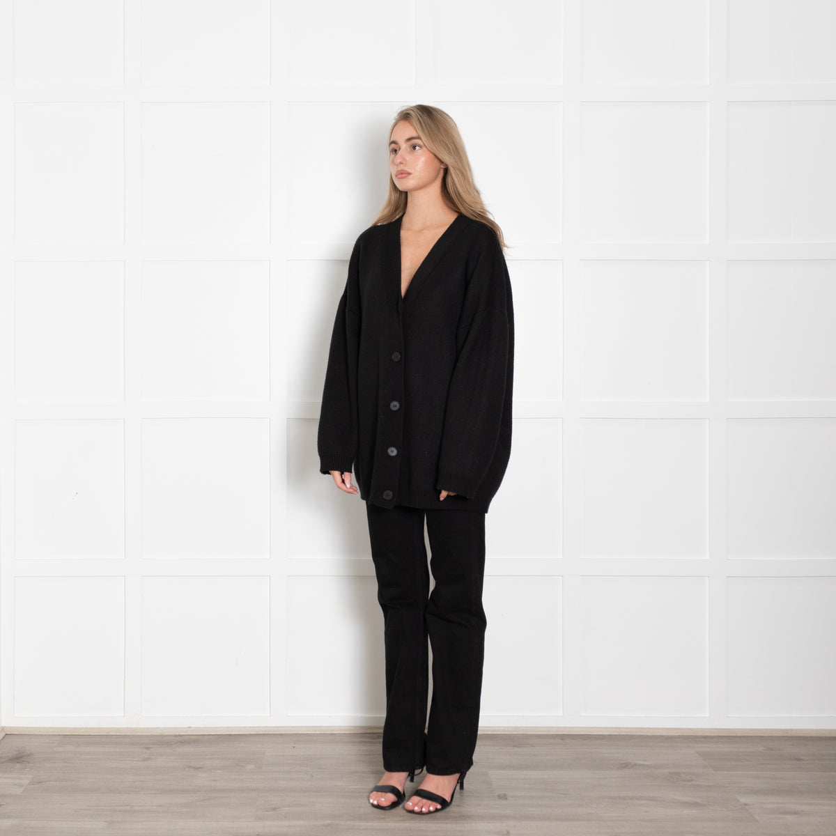 Bazilika Black Wool Mix Cardigan