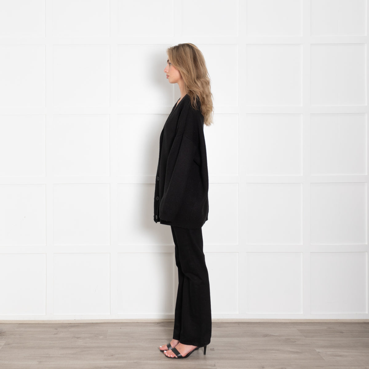 Bazilika Black Wool Mix Cardigan