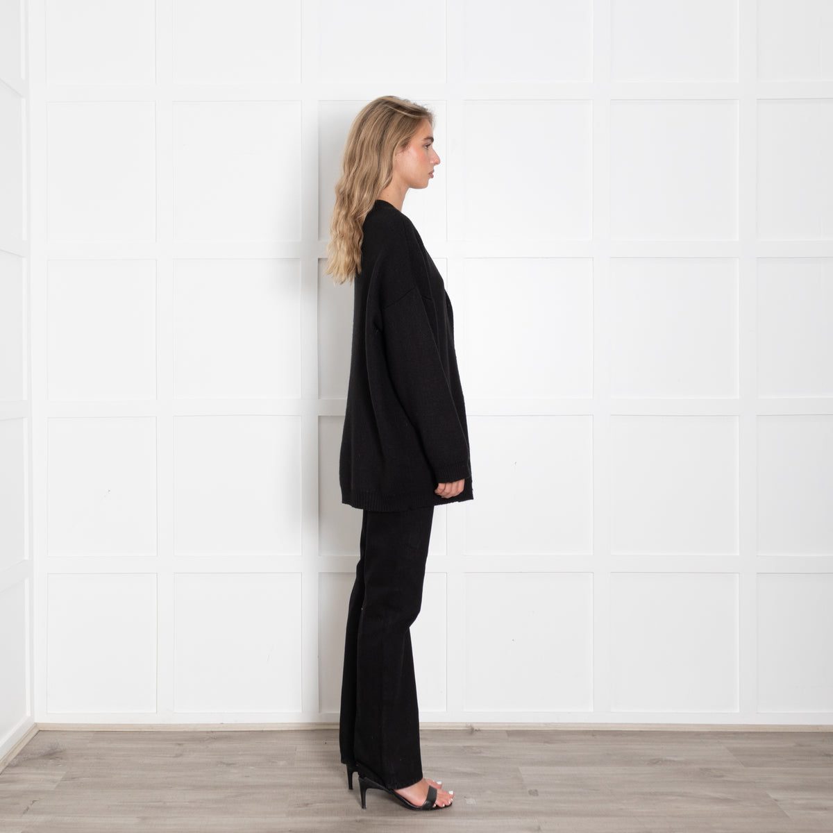 Bazilika Black Wool Mix Cardigan