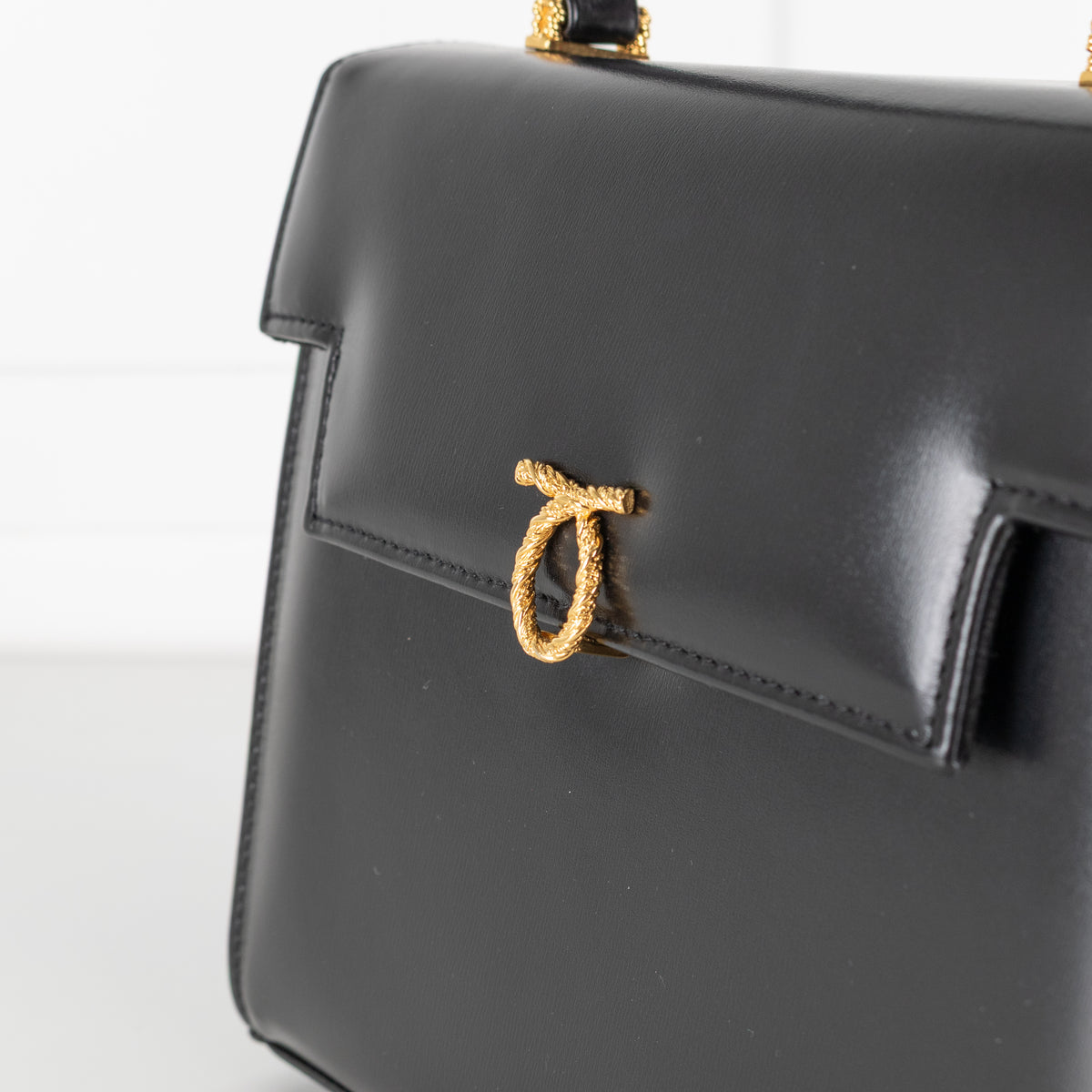 Launer London Black Traviata Top Handle Handbag