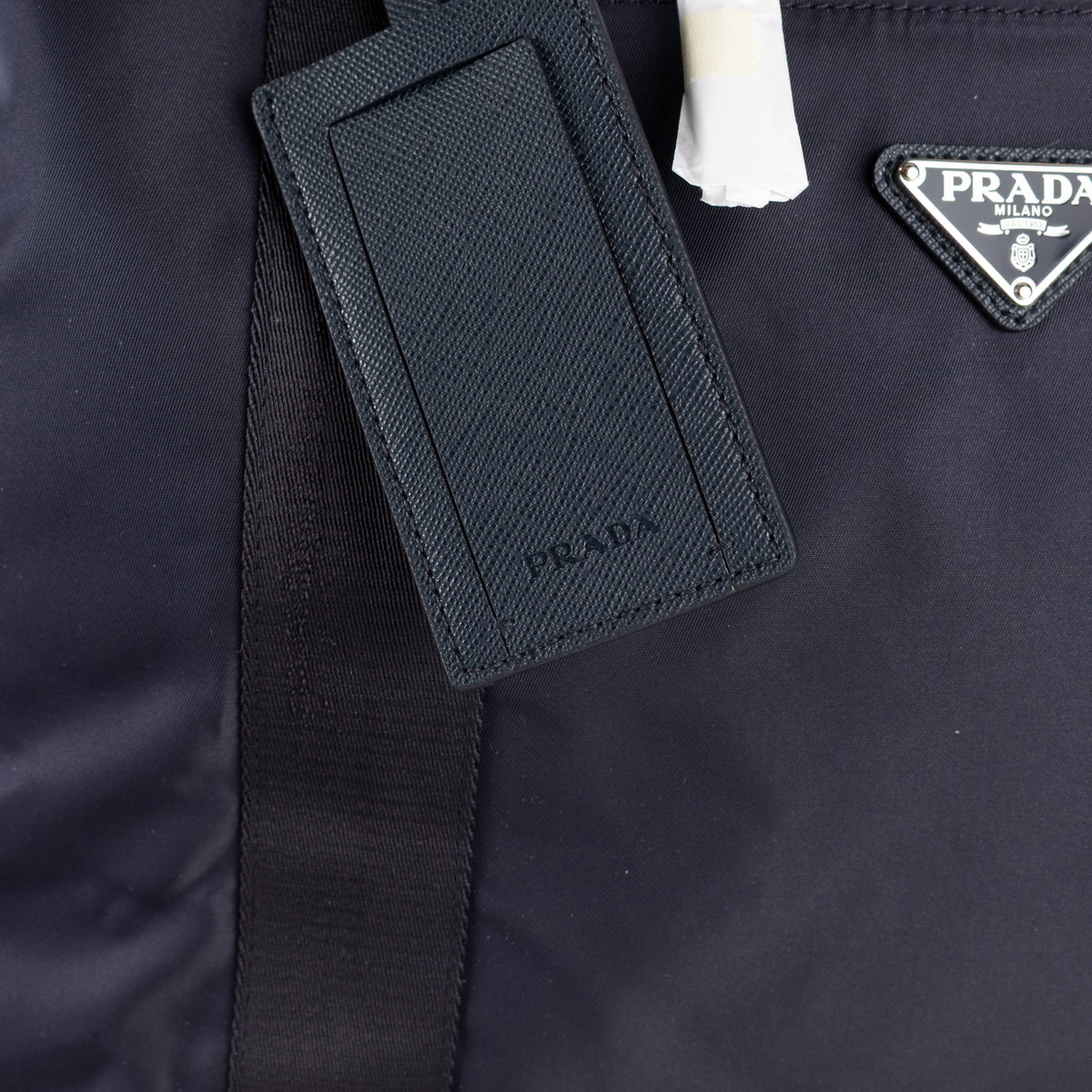 Prada Navy Re-Nylon and Saffiano Leather Duffle Bag