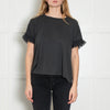 Brunello Cucinelli Grey Tulle Trim Sleeve T-Shirt
