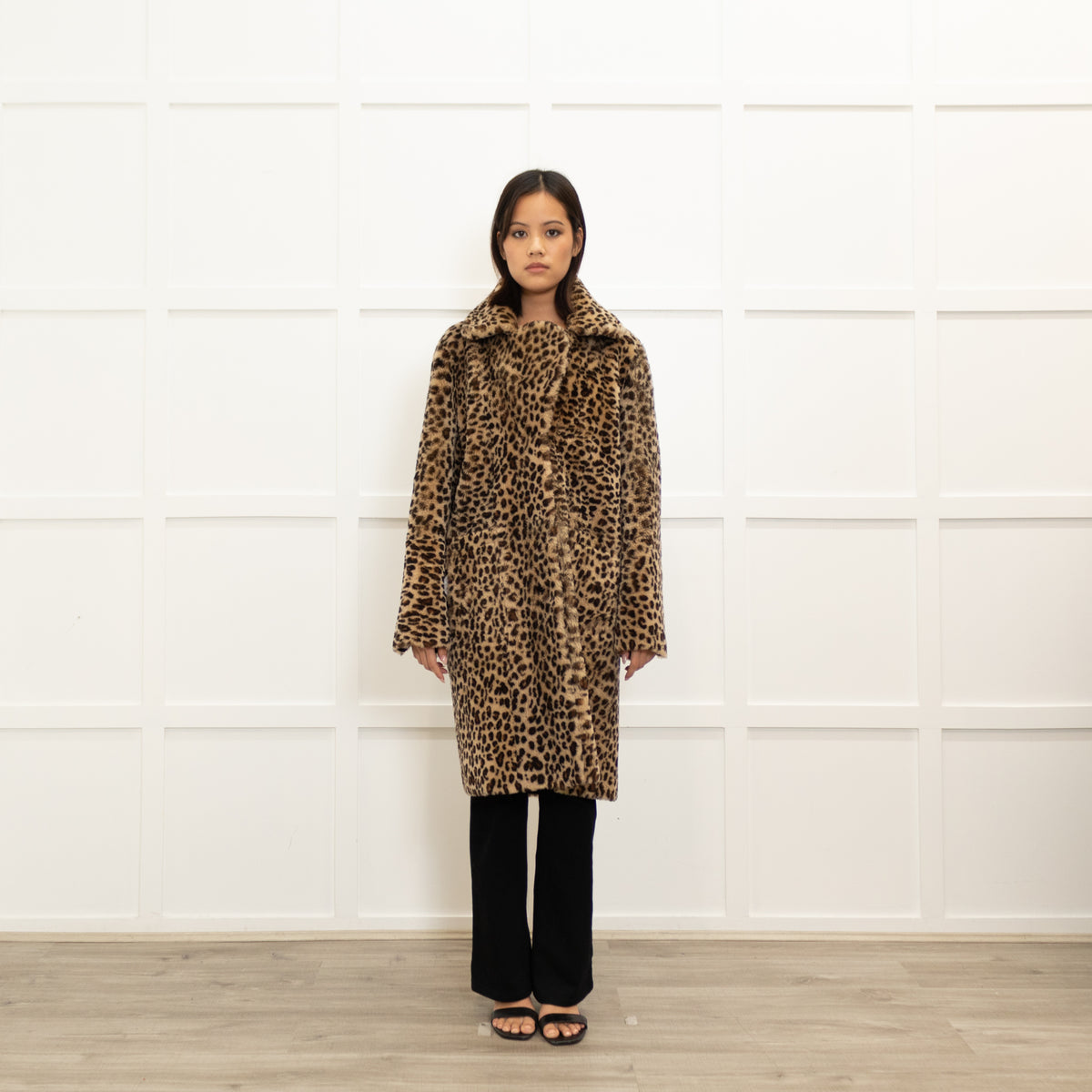Dom Goor Leopard Print Reversible Shearling Coat