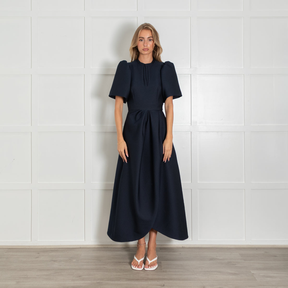Suzannah London Delphine Navy Jacquard Dress