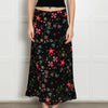 Hayley Menzies Black Multi Floral Silk Skirt