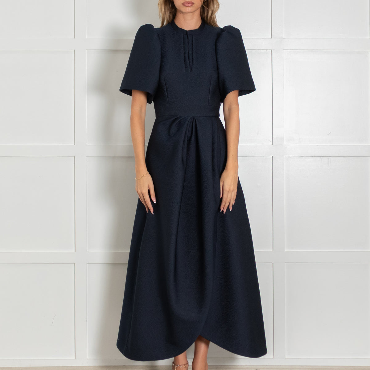 Suzannah London Delphine Navy Jacquard Dress
