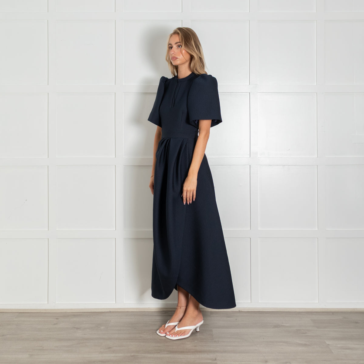 Suzannah London Delphine Navy Jacquard Dress