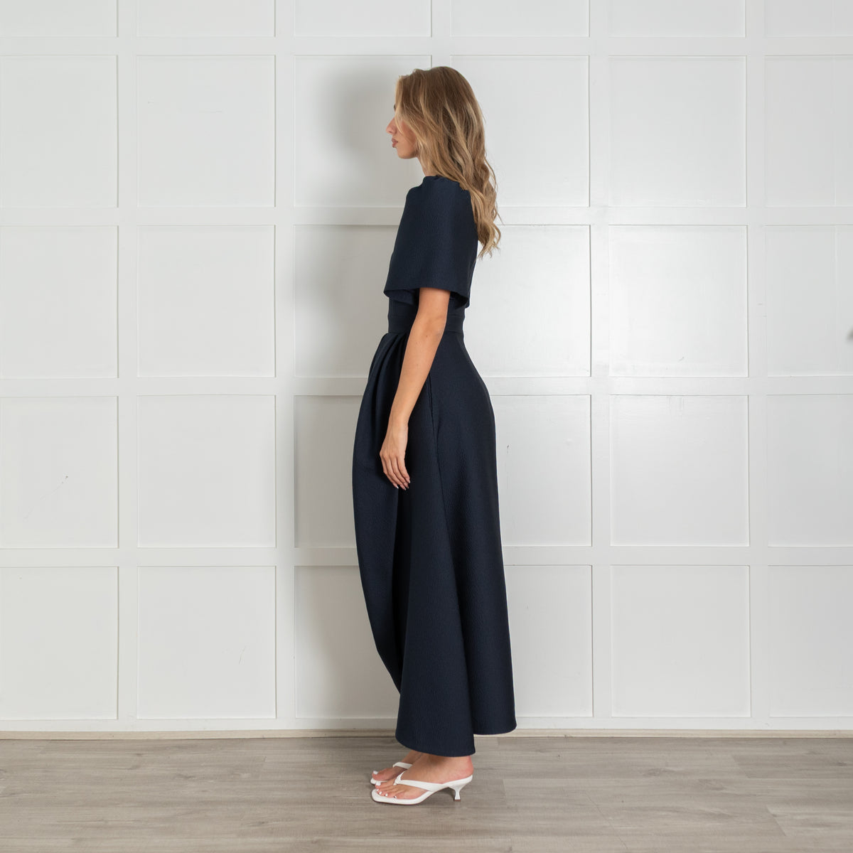Suzannah London Delphine Navy Jacquard Dress