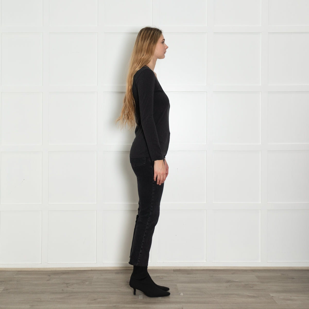 Brunello Cucinelli Charcoal Grey Longsleeve Top