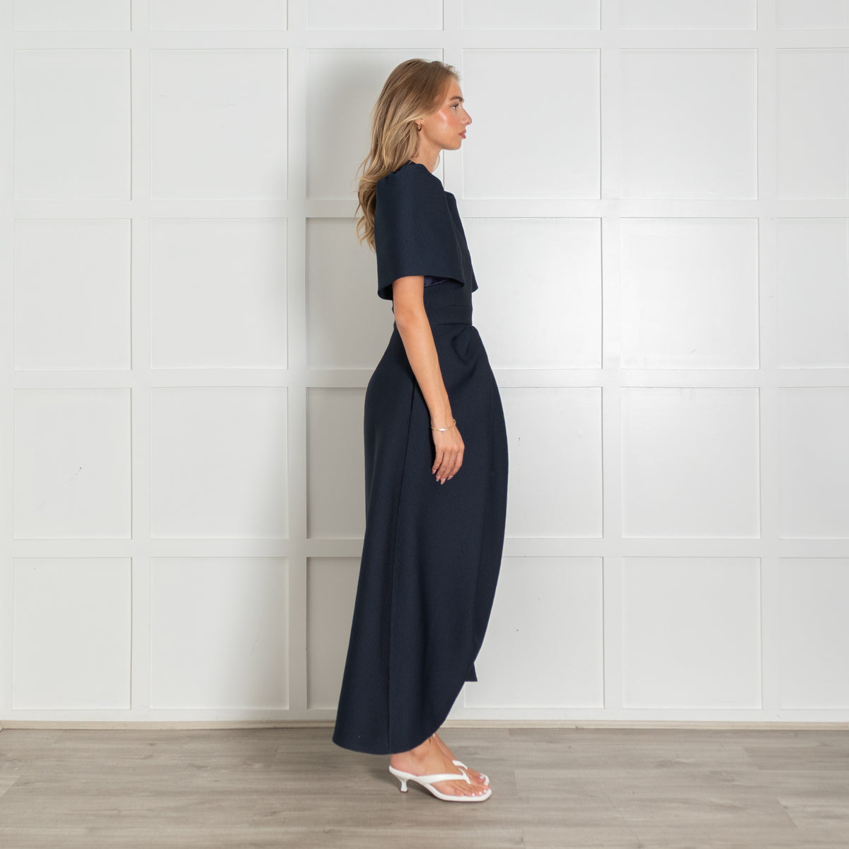 Suzannah London Delphine Navy Jacquard Dress
